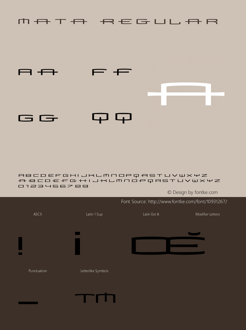 Mata Regular Version 001.000 Font Sample