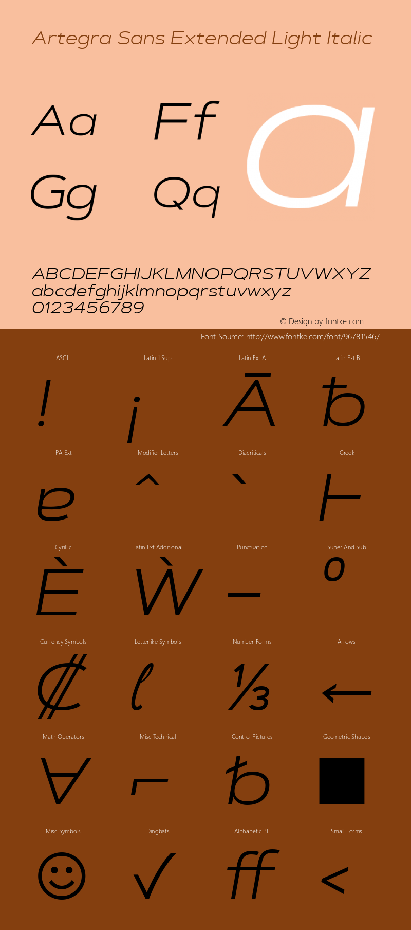 Artegra Sans Extended Light Italic 1.006 Font Sample