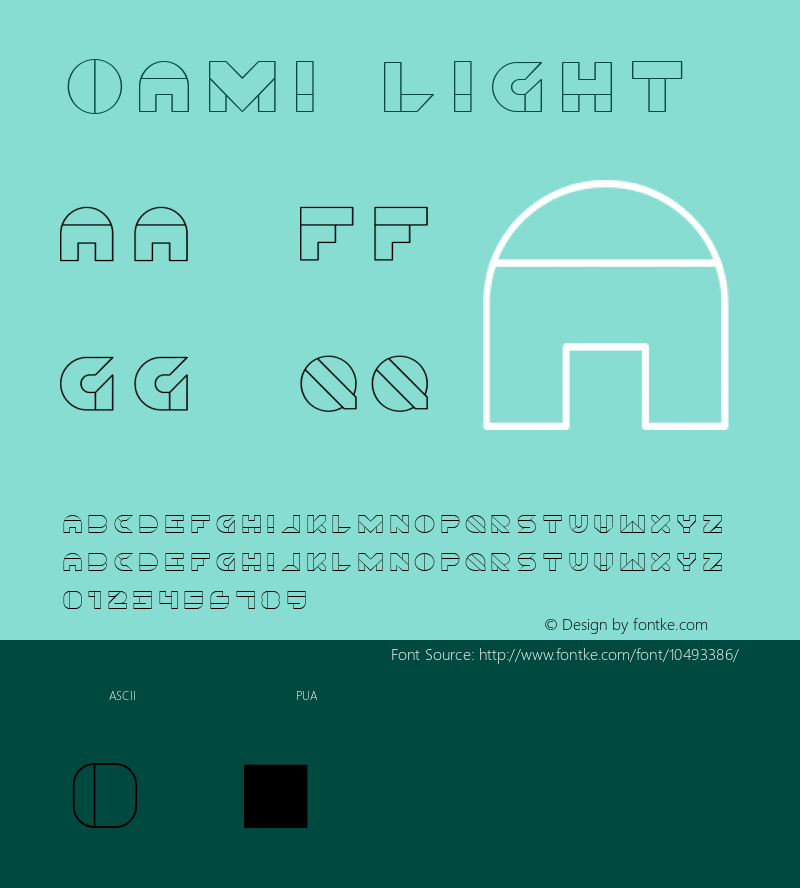 Oami Light 001.000 Font Sample