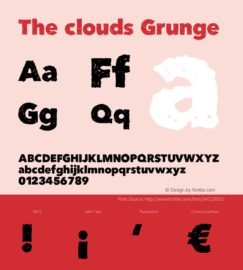 Theclouds-Grunge Version 1.000;PS 001.001;hotconv 1.0.56 Font Sample