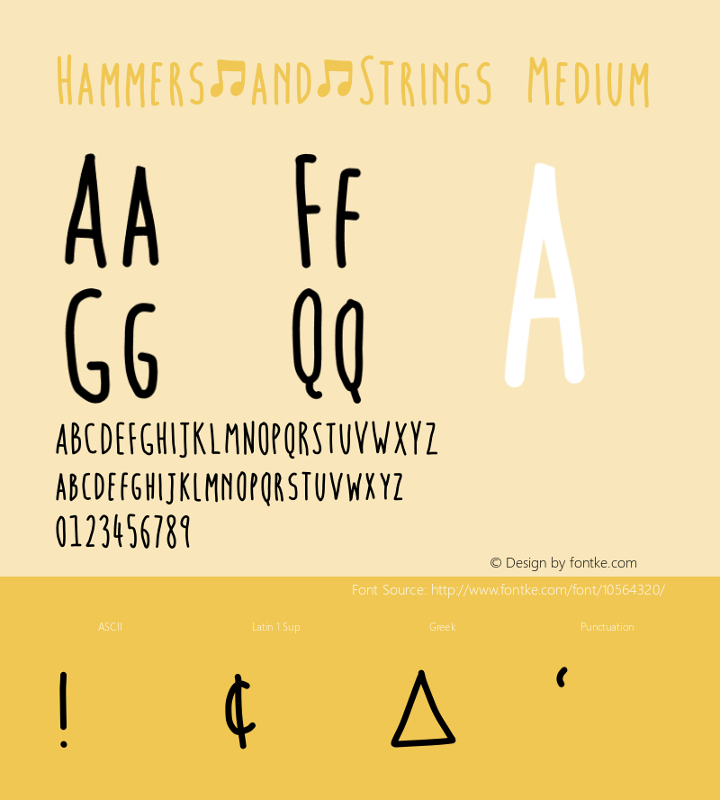 Hammers.and.Strings Medium Version 1.0 Font Sample