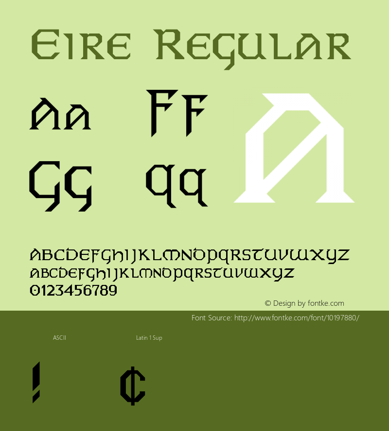 Eire Regular 001.001 Font Sample