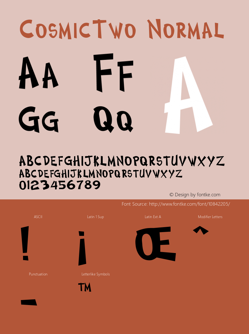 CosmicTwo Normal Version 1.0 Font Sample