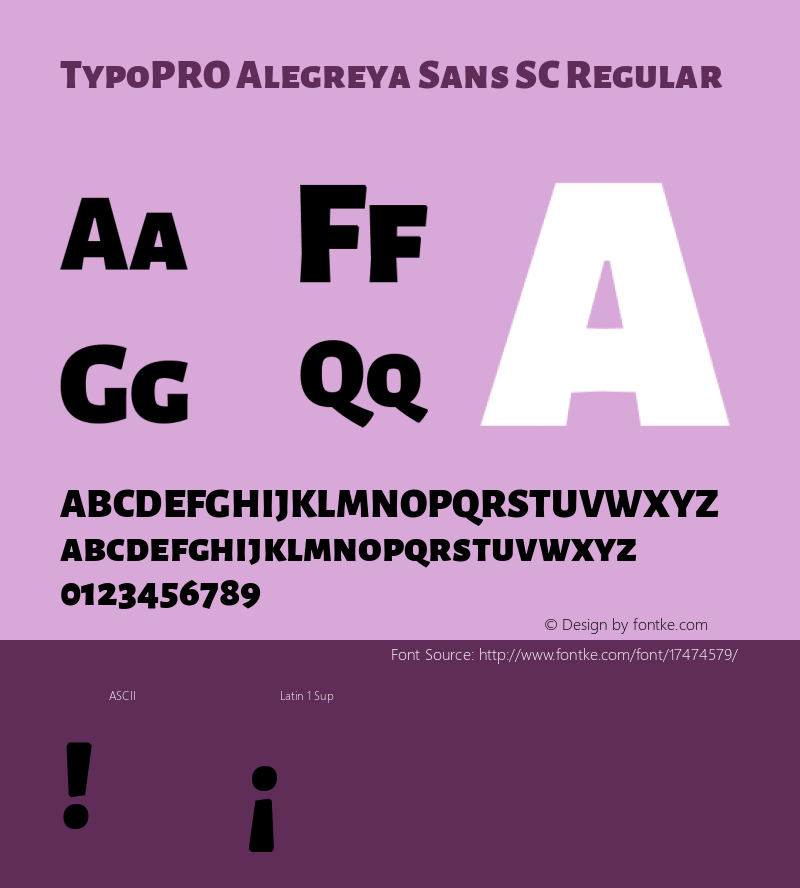 TypoPRO Alegreya Sans SC Regular Version 1.000;PS 001.000;hotconv 1.0.70;makeotf.lib2.5.58329 DEVELOPMENT Font Sample