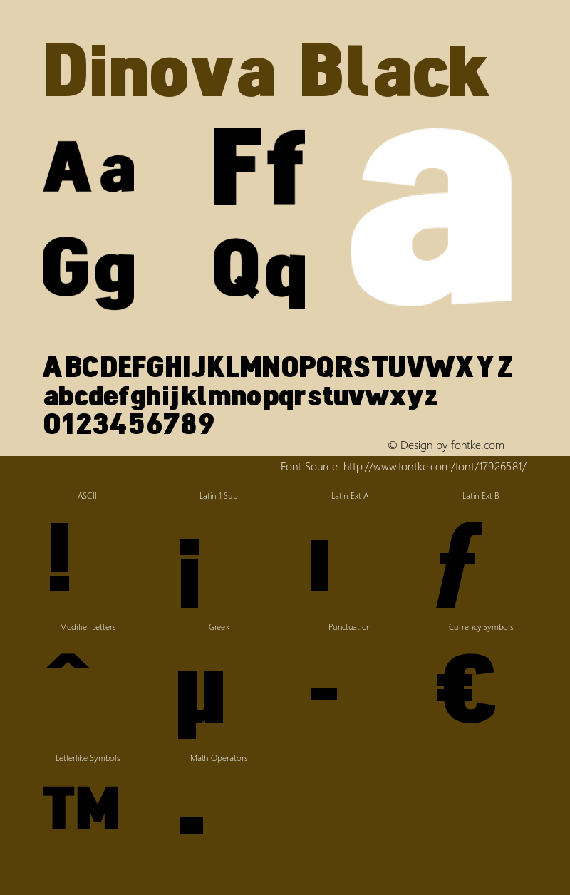 Dinova Black Macromedia Fontographer 4.1.5 21.02.2002 Font Sample