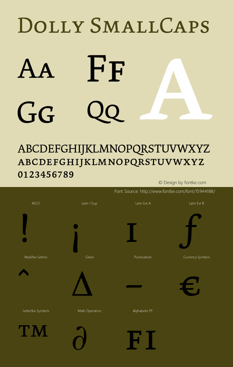 Dolly SmallCaps Version 001.000 Font Sample