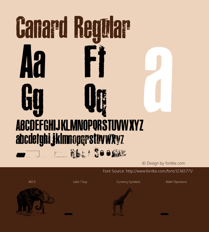 Canard Regular Version 1.00 January 7, 2010, initial release Font Sample