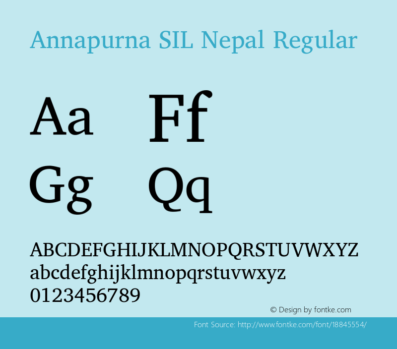 Annapurna SIL Nepal Regular Version 1.202 ; RegionNepal noSS Font Sample