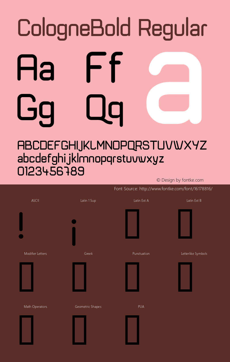 CologneBold Regular Version 4.10 Font Sample