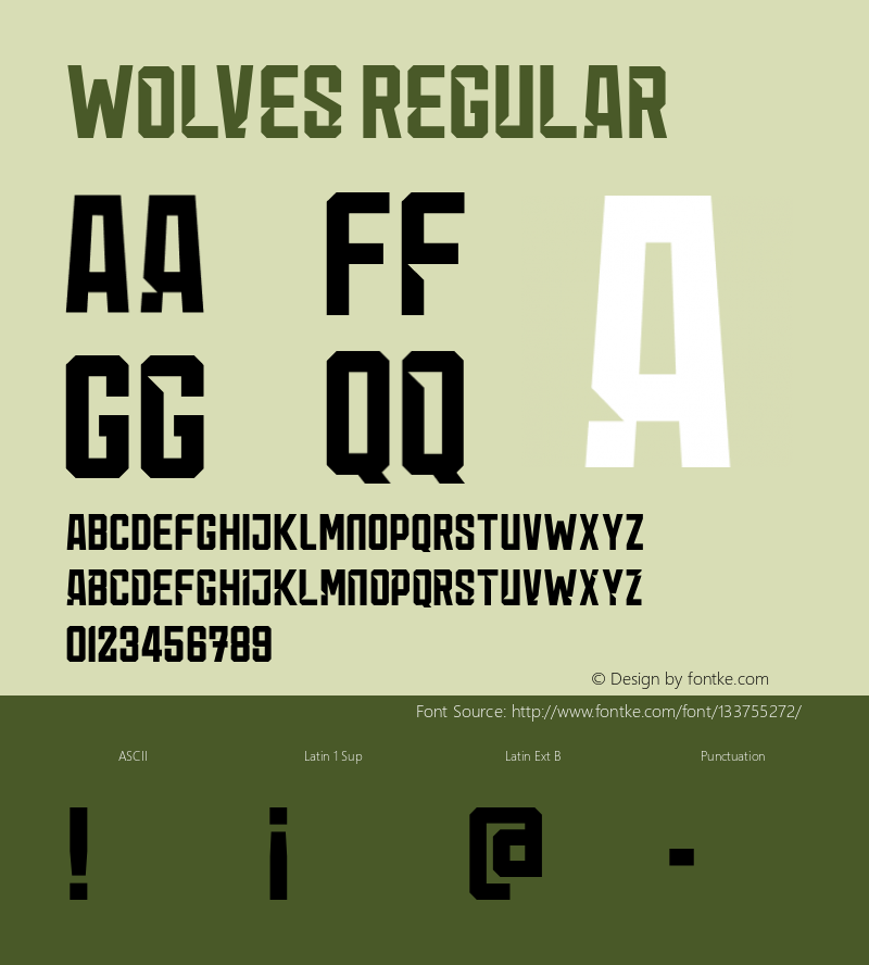 Wolves Version 1.003 Font Sample