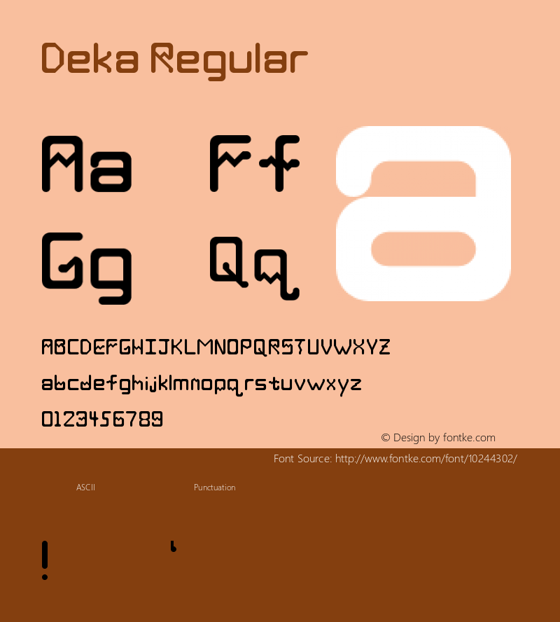 Deka Regular Version 1.0 Font Sample