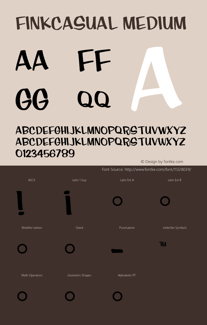 FinkCasual Medium Version 001.000 Font Sample