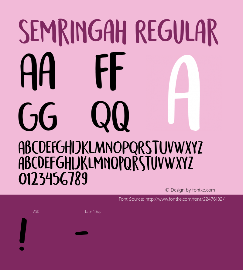 Semringah Version 001.003 Font Sample