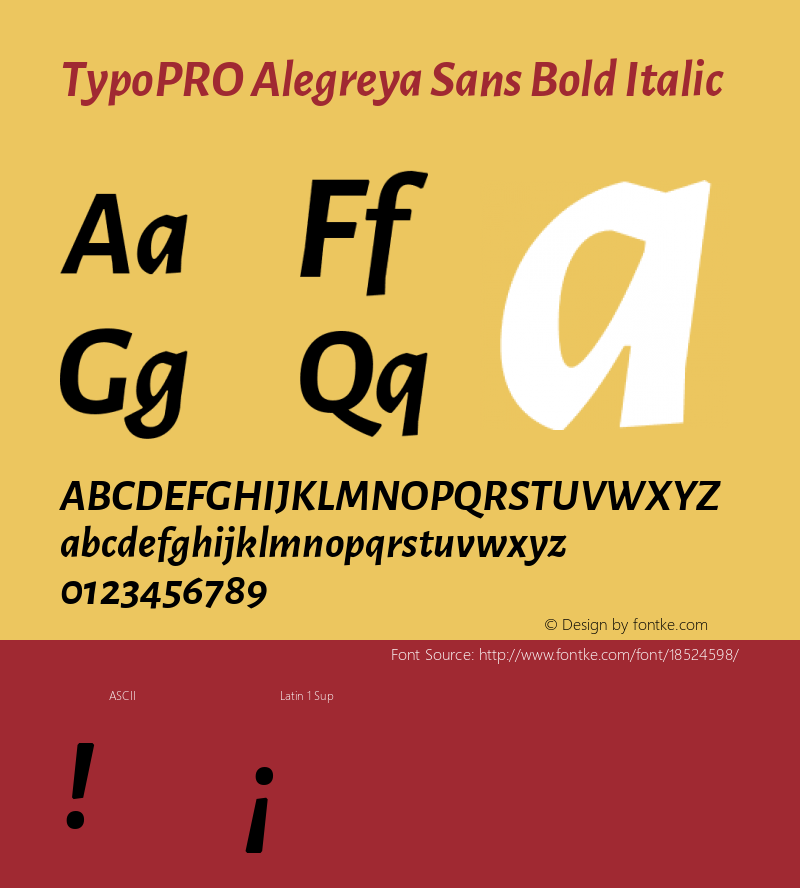 TypoPRO Alegreya Sans Bold Italic Version 1.000;PS 001.000;hotconv 1.0.70;makeotf.lib2.5.58329 DEVELOPMENT Font Sample