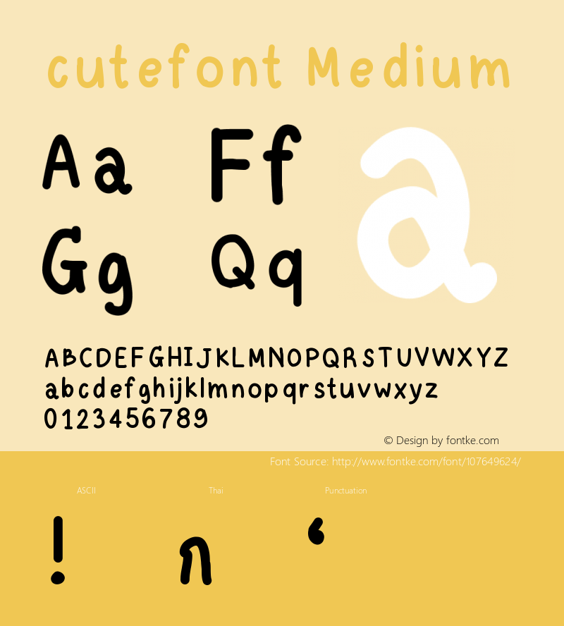 cutefont Version 001.000 Font Sample