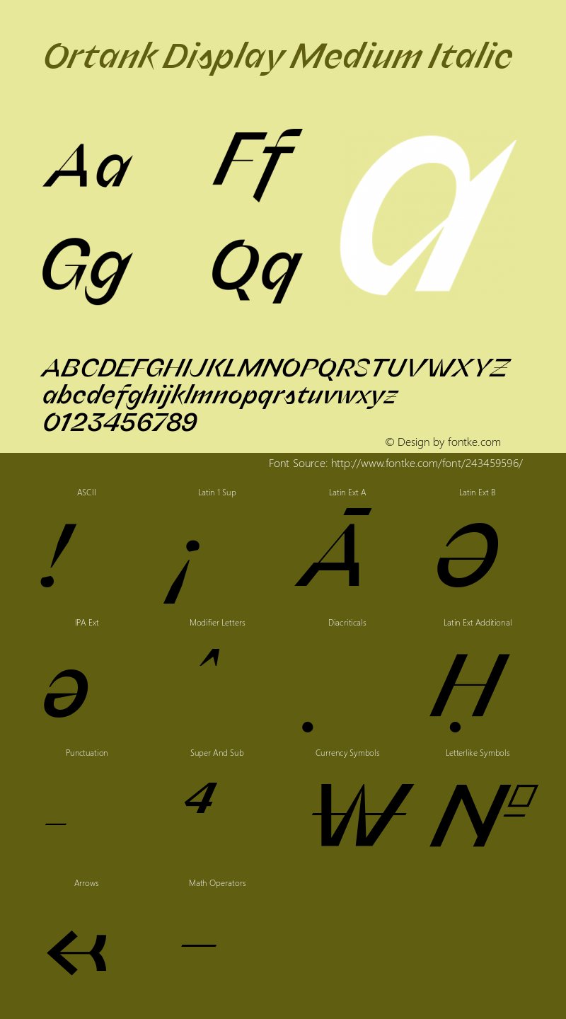 Ortank Display Medium Italic Version 1.000 | web-ttf图片样张