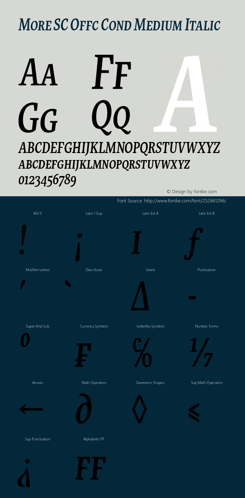 More SC Offc Cond Medium Italic Version 7.504; 2010; Build 1020图片样张