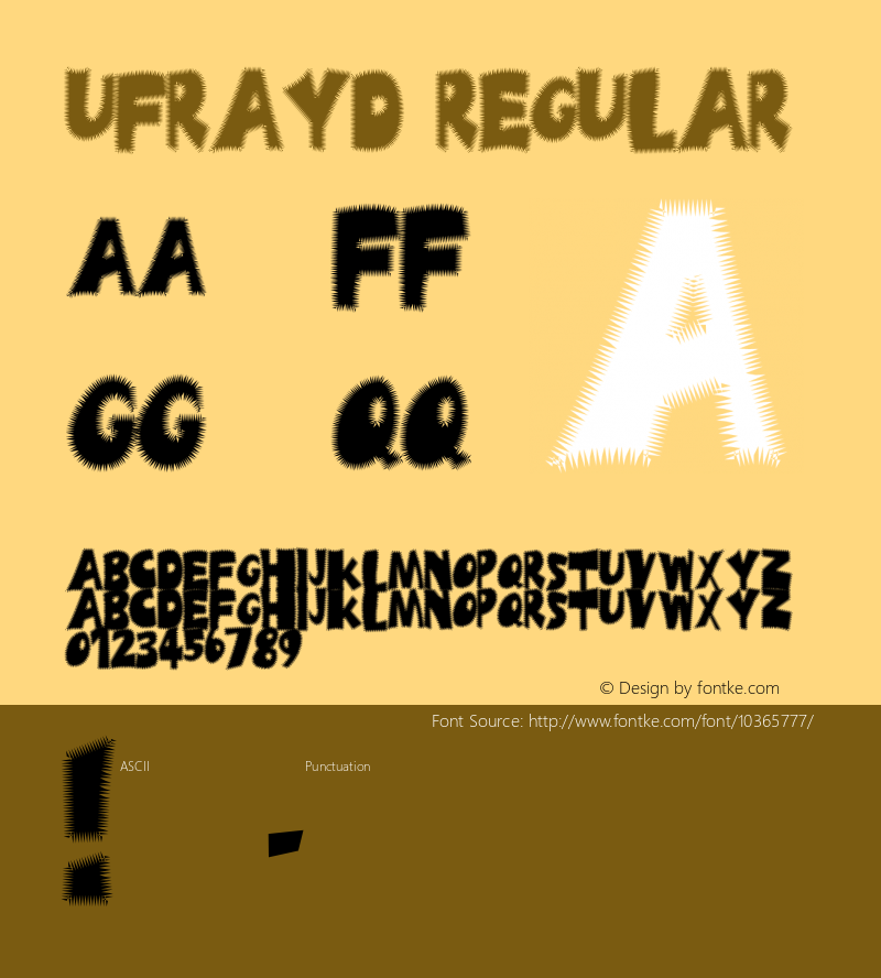 Ufrayd Regular Macromedia Fontographer 4.1 4/25/97 Font Sample