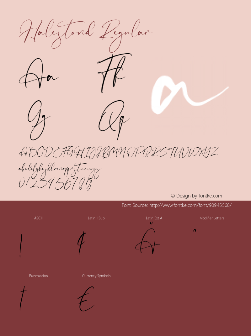 Halestond Version 1.001 Font Sample