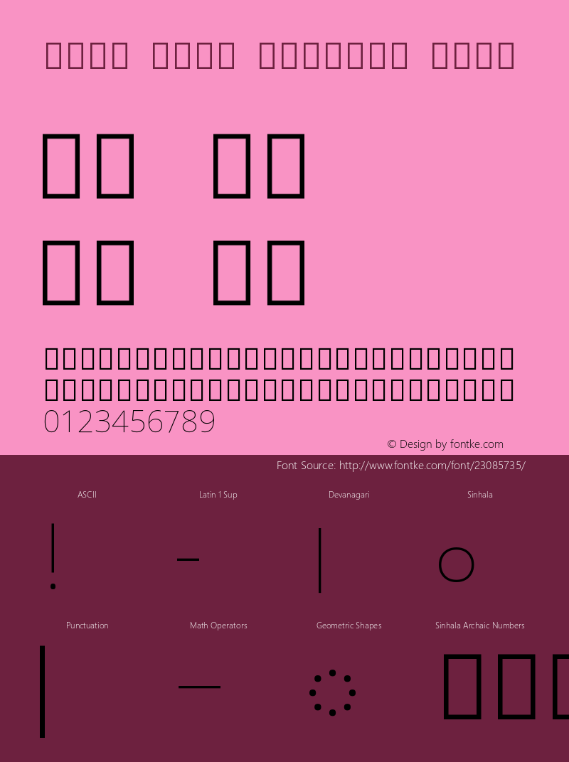 Noto Sans Sinhala Thin Version 1.901 Font Sample