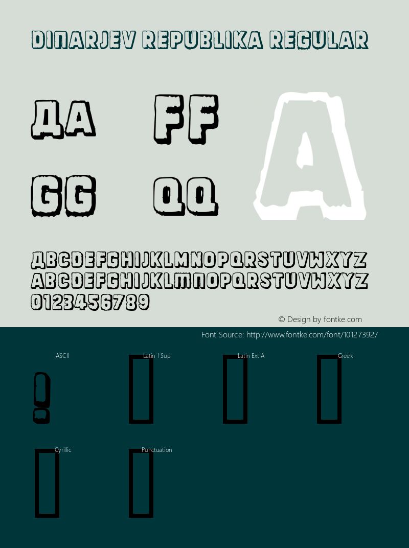 Dinarjev Republika Regular Macromedia Fontographer 4.1 04.03.2004 Font Sample