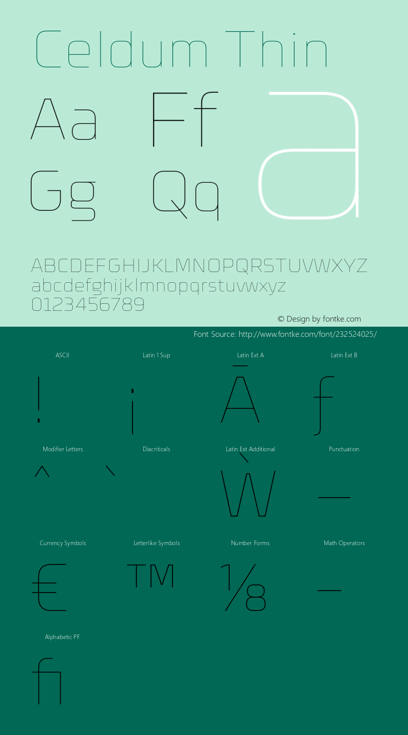 Celdum-Thin Version 1.000;PS 001.000;hotconv 1.0.88;makeotf.lib2.5.64775图片样张