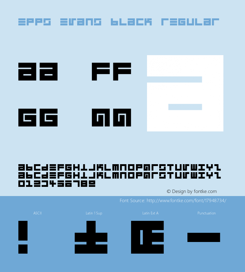 Epps Evans Black Regular Macromedia Fontographer 4.1.3 4/3/97 Font Sample