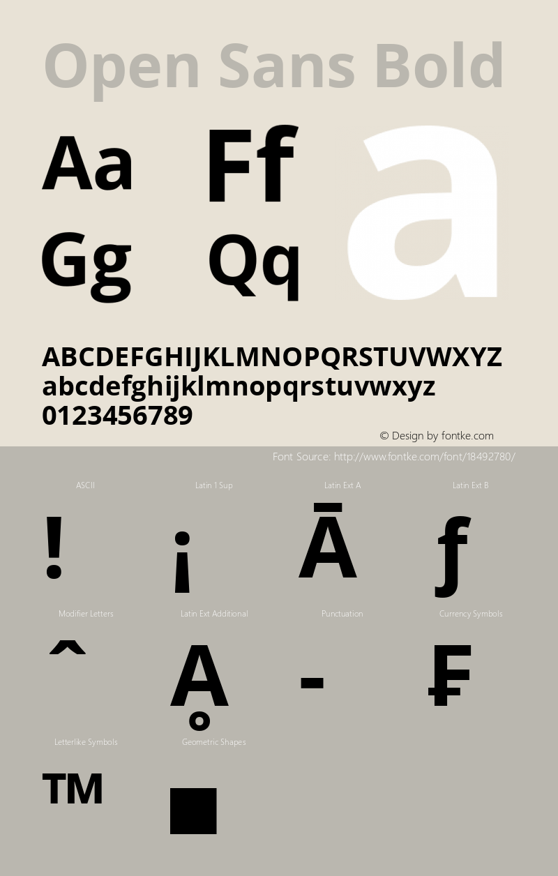 Open Sans Bold Version 1.10 Font Sample