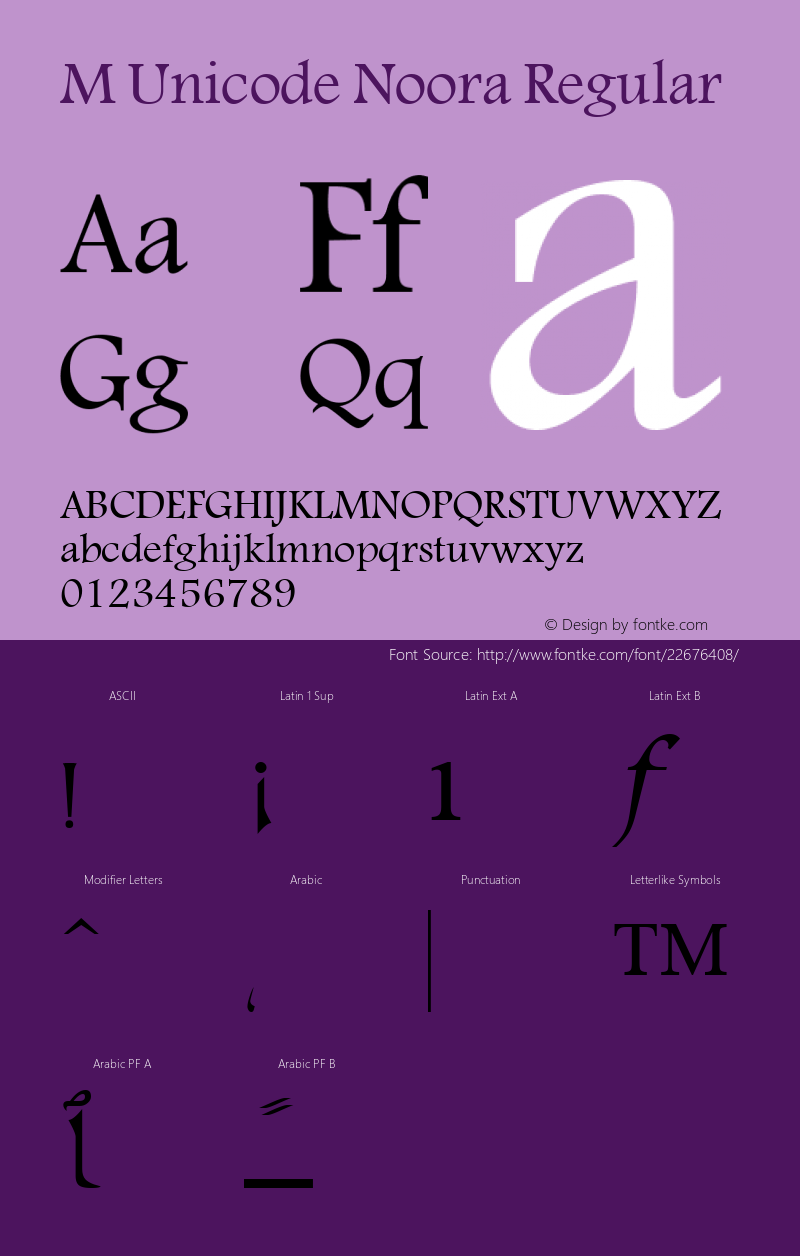 M Unicode Noora 1.0 - 1422 Font Sample