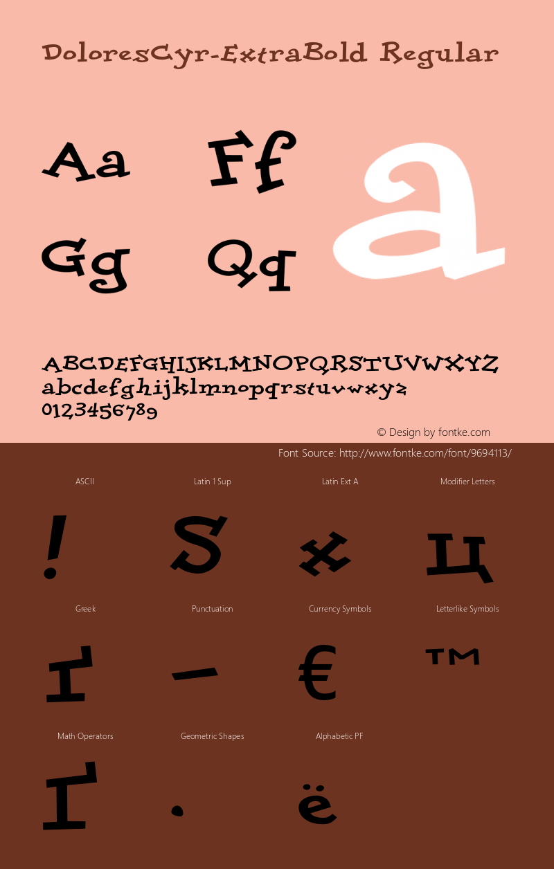 DoloresCyr-ExtraBold Regular OTF 1.0;PS 001.000;Core 116;AOCM 1.0 28 Font Sample