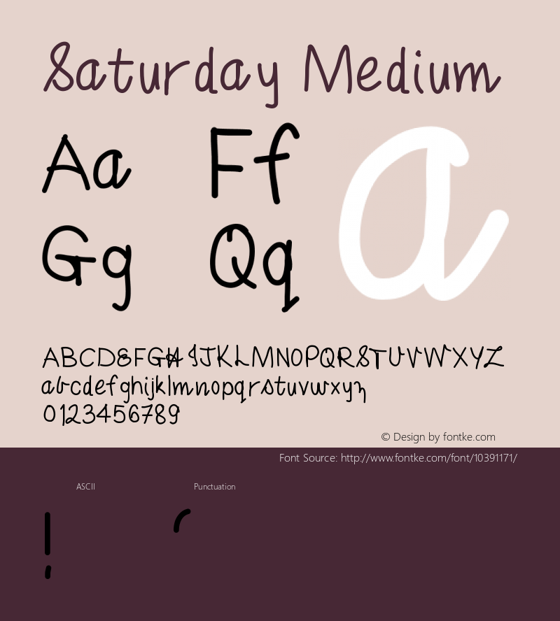 Saturday Medium Version 001.000 Font Sample