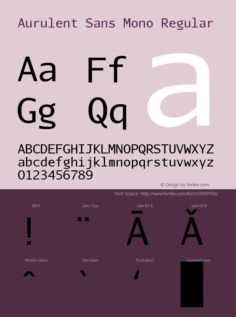 AurulentSansMono-Regular Version 2007.05.04 Font Sample