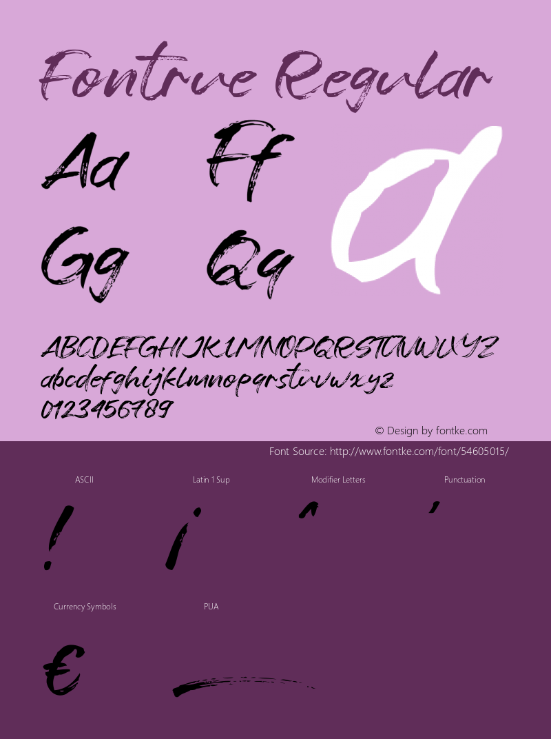 Fontrue Version 1.000 Font Sample