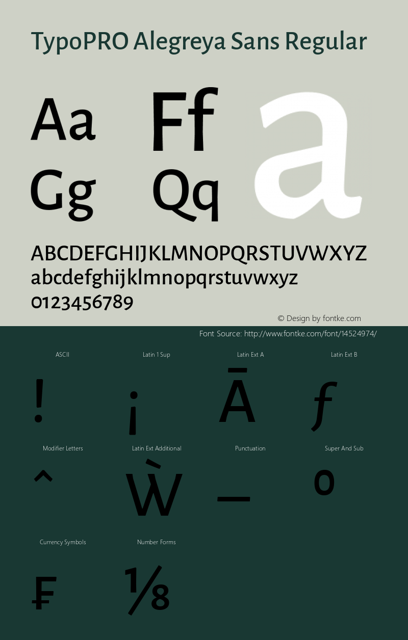 TypoPRO Alegreya Sans Regular Version 1.000;PS 001.000;hotconv 1.0.70;makeotf.lib2.5.58329 DEVELOPMENT Font Sample