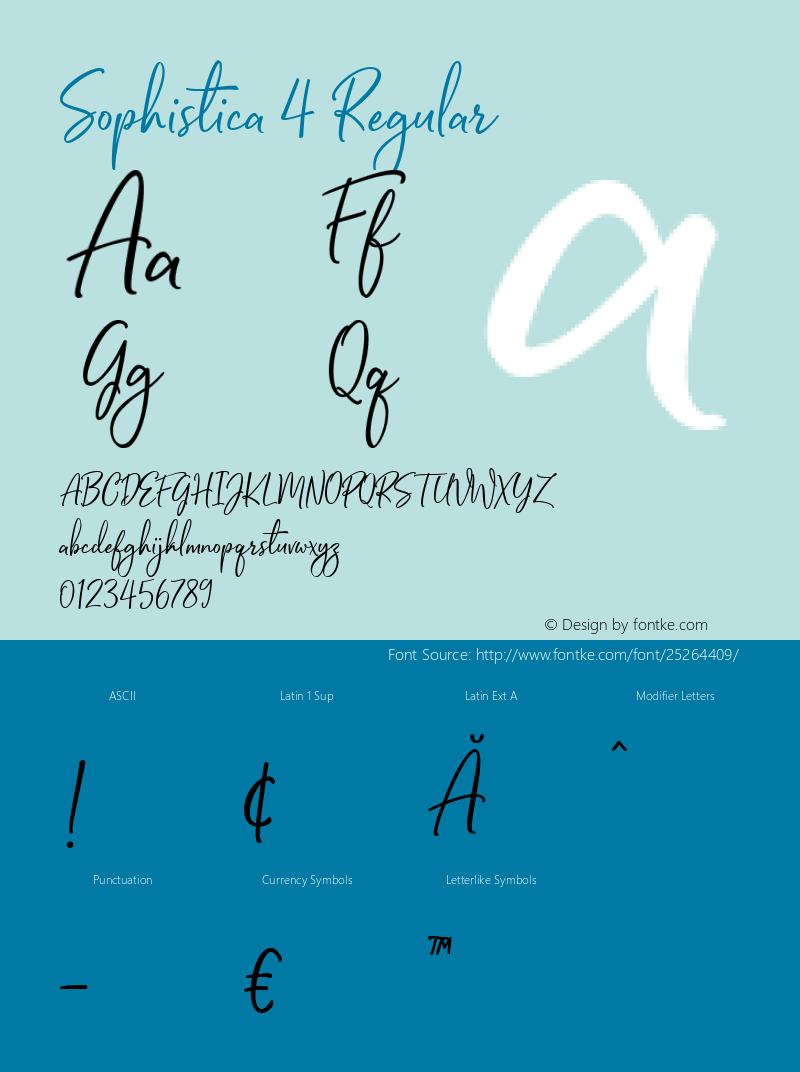 Sophistica4 1.000 Font Sample