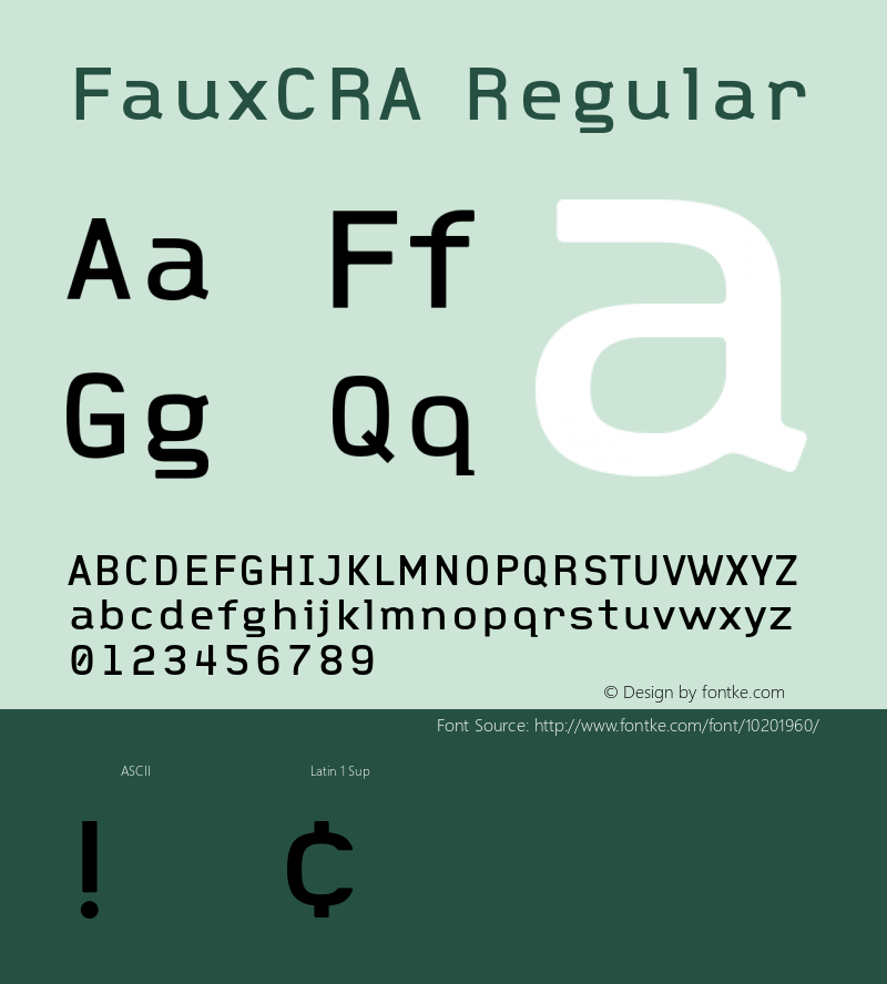 FauxCRA Regular 001.000 Font Sample