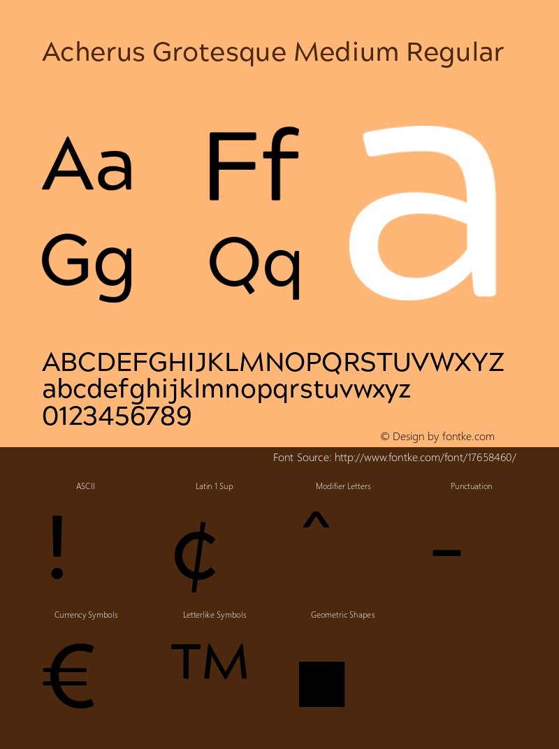 Acherus Grotesque Medium Regular Version 1.000 Font Sample