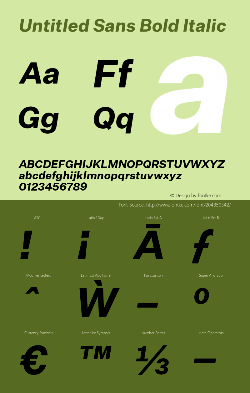 Untitled Sans Bold Italic Version 1.000图片样张