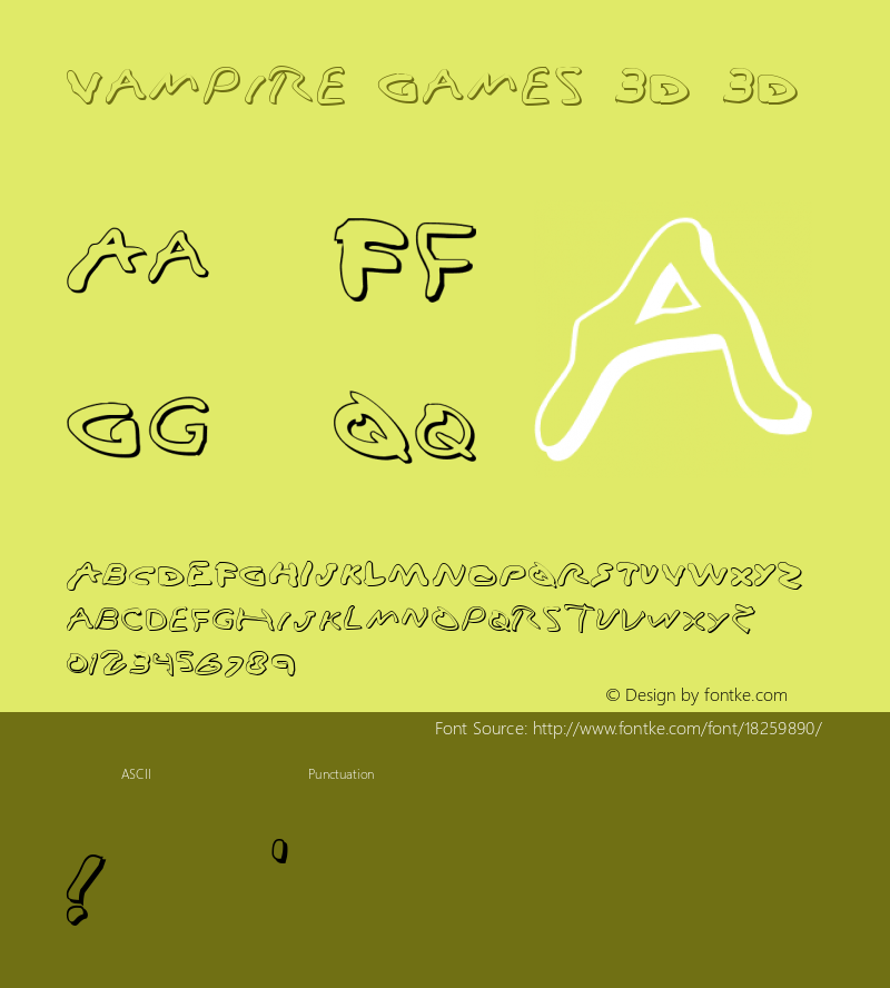 Vampire Games 3D 3D Version 1.0 Font Sample