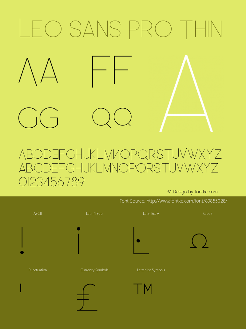 Leo Sans Pro Thin Version 1.002;Fontself Maker 3.1.1 Font Sample