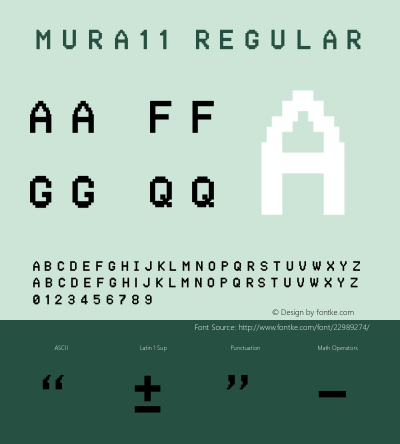 mura11 Version 1.00 October 6, 2012, initial release Font Sample