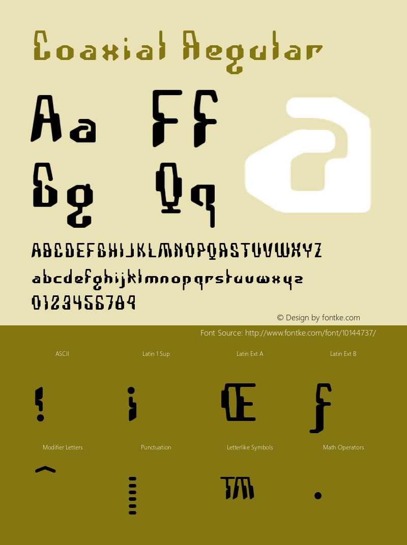 Coaxial Regular Version 001.000 Font Sample