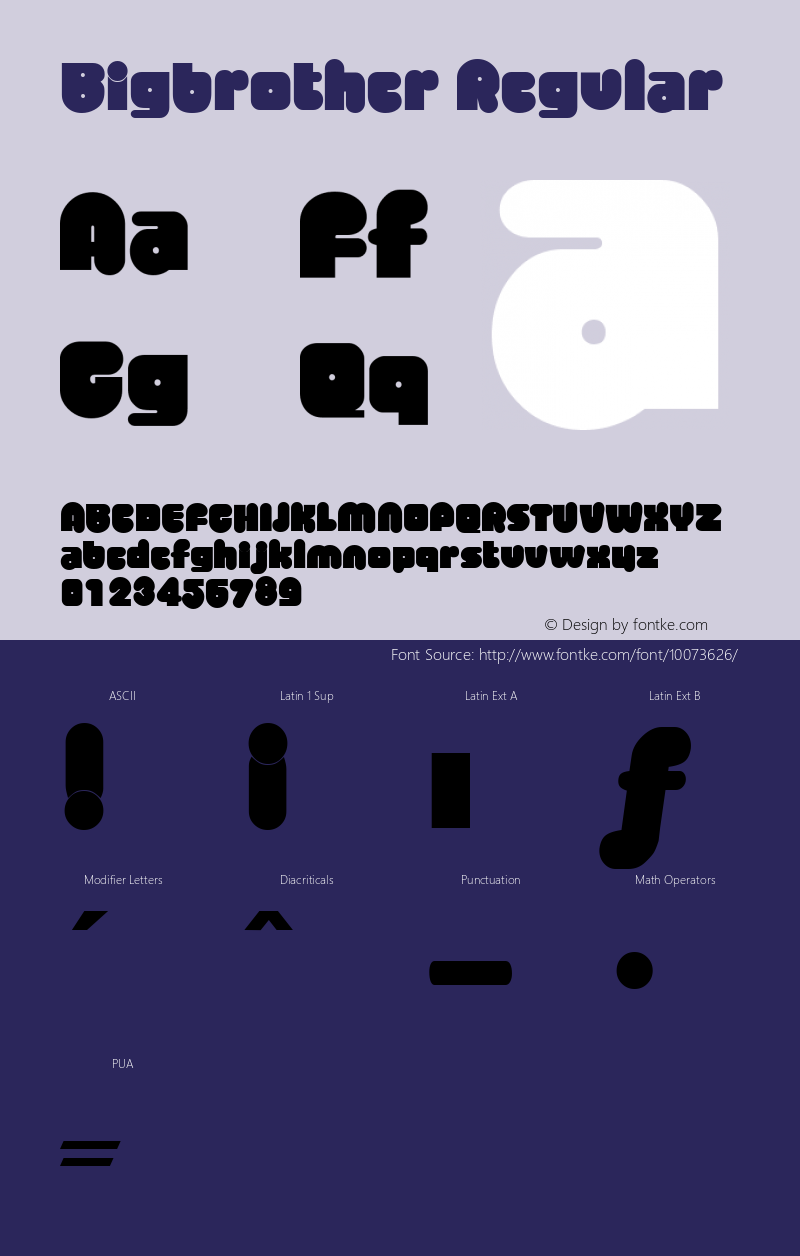 Bigbrother Regular Brendel            :29.11.1994 Font Sample