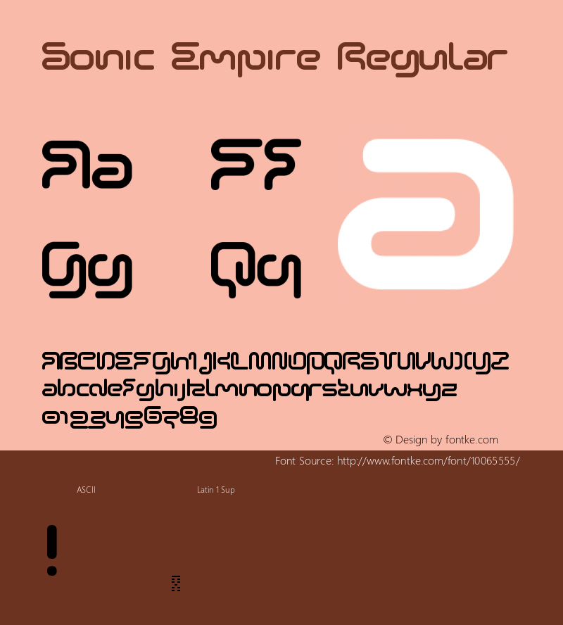 Sonic Empire Regular Unknown Font Sample