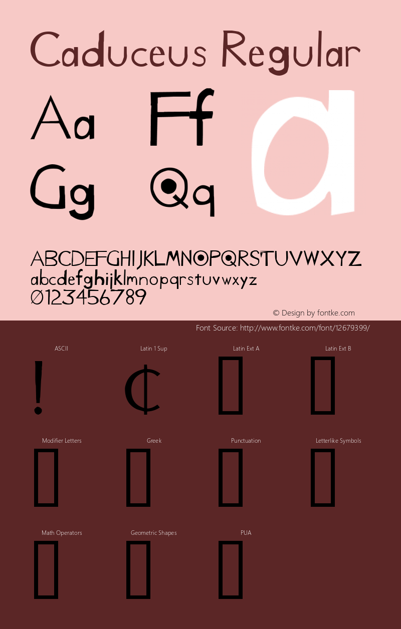 Caduceus Regular Version 1.0 -- February 21, 2000 Font Sample