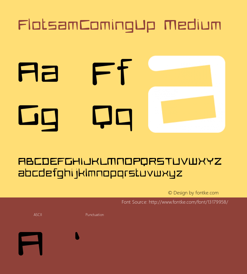 FlotsamComingUp Medium Version 001.000 Font Sample