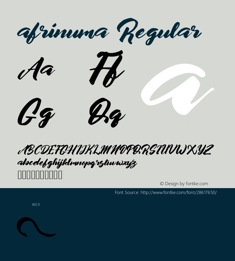 afrinuma Version Font Sample