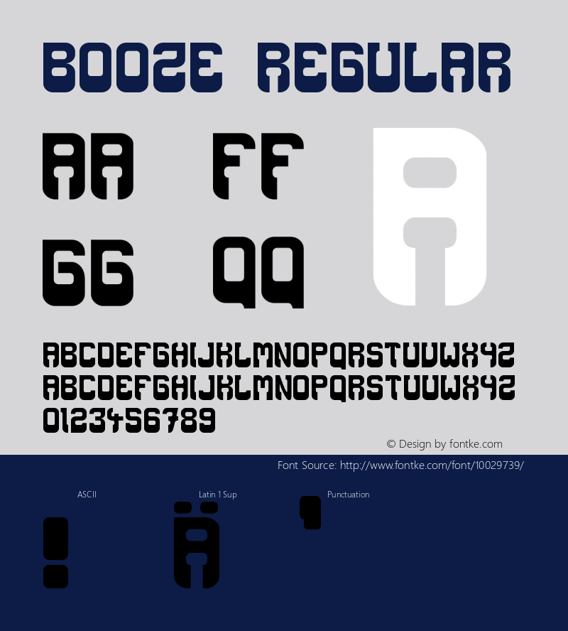 Booze Regular Unknown Font Sample