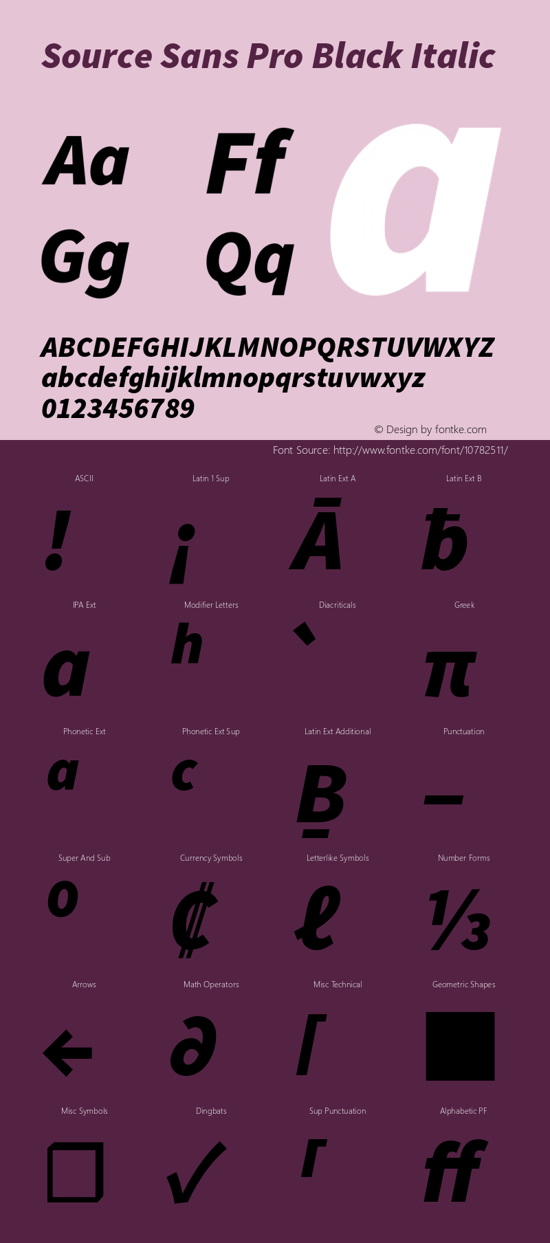 Source Sans Pro Black Italic Version 1.075;PS 2.0;hotconv 1.0.86;makeotf.lib2.5.63406 Font Sample