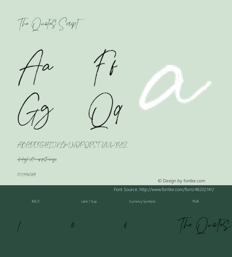 The Quotes  Font Sample